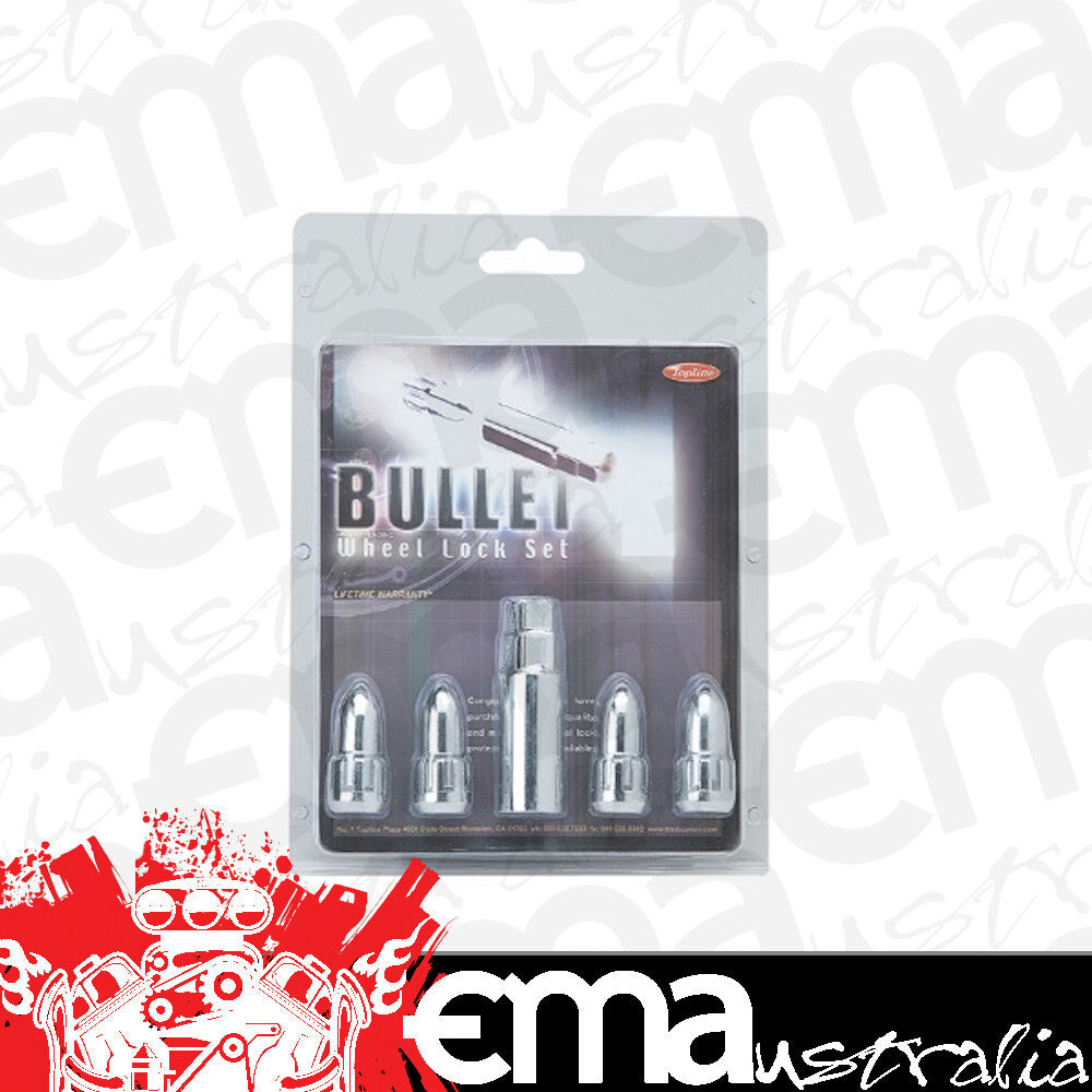 Topline TLC48205C Tapered Bullet Wheel Lock Nuts 7/16" Thread (Set of 4)