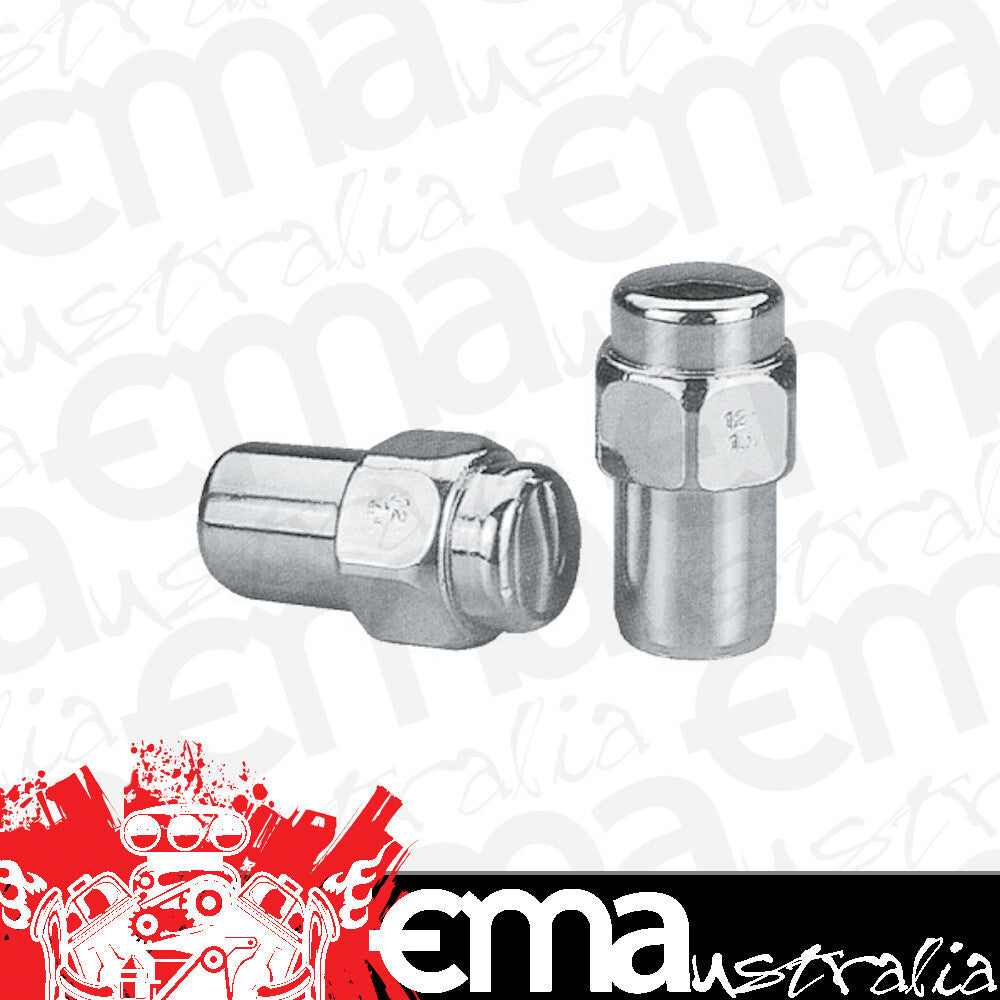 Topline TLC8204-4 2 Piece Mag Wheel Nuts - 13/16" Hex 1/2" Thread 3/4" Shank Closed End (Set of 4)