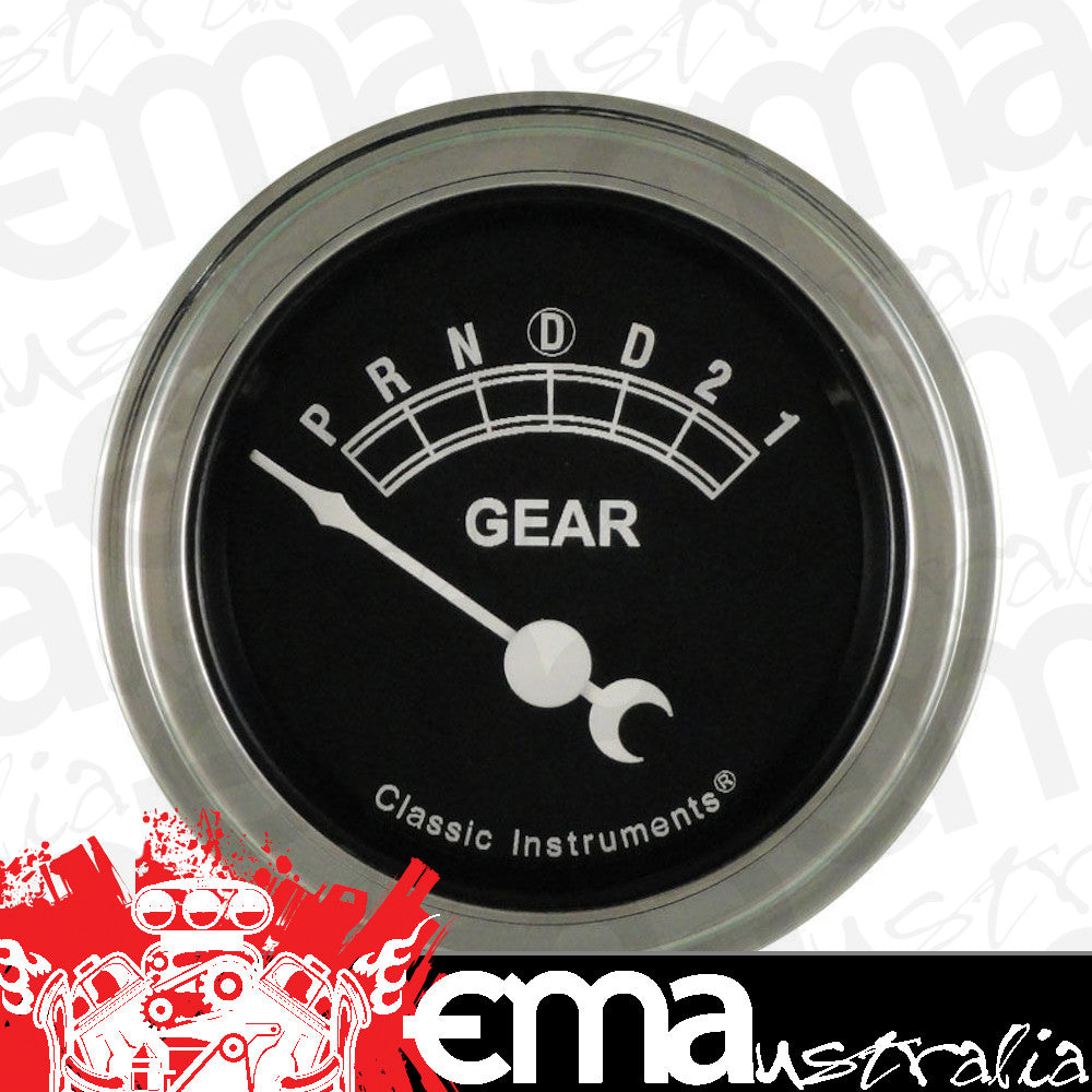 Classic Instruments TR06SLF Traditional - Gear Indicator Gauge w/ Overdrive 2-1/8"