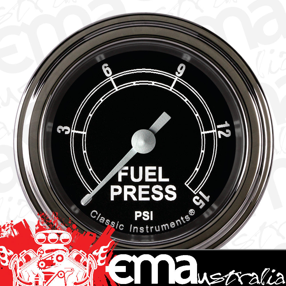 Classic Instruments TR145SLF Traditional 2-1/8" Full Sweep Fuel Pressure 15psi