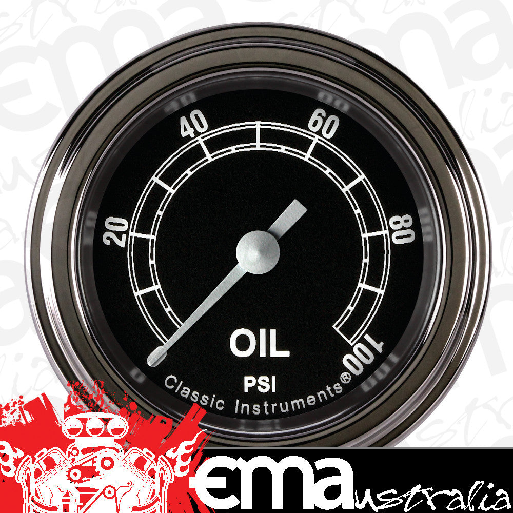 Classic Instruments TR181SLF Traditional 2-1/8" Full Sweep Oil Pressure 100psi
