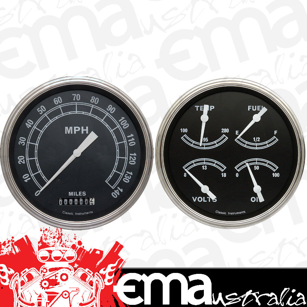 Classic Instruments TR52SLF Traditional 4 - 5/8" Speedo & Quad