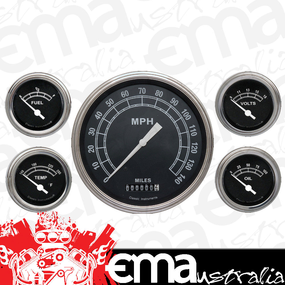 Classic Instruments TR54SLF Traditional 4 - 5/8" Speedo, 2-1/8" Fuel, Oil, Temp,
