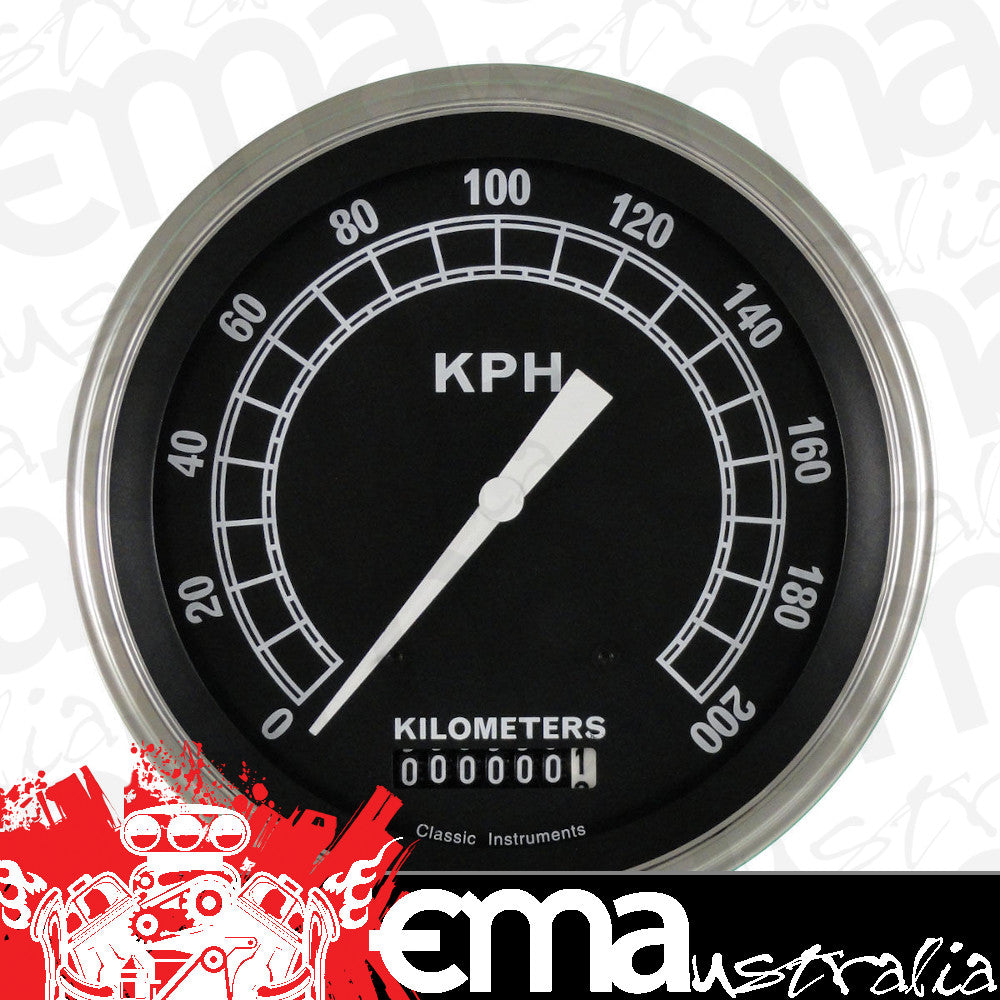 Classic Instruments TR58SLF Traditional - Speedometer Gauge 4-5/8" (stock KPH)