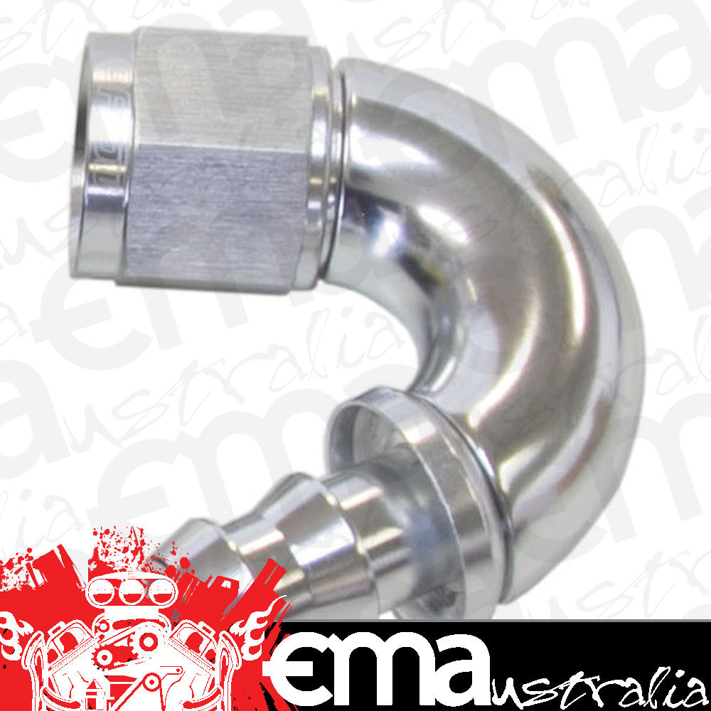 Aeroflow 400 series hose 6AN 150 Deg Full Flow Push Losilver Full Flow Push Lock Aeroflow Performance Products AF515-06S