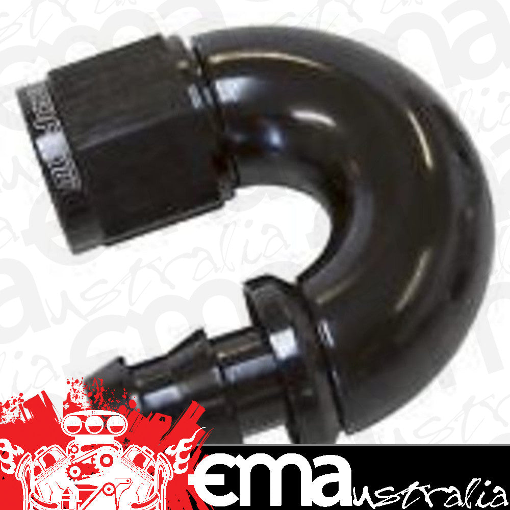 Aeroflow 400 series hose 6AN 180 Deg Full Flow Push Loblack Full Flow Push Lock Aeroflow Performance Products AF516-06BLK