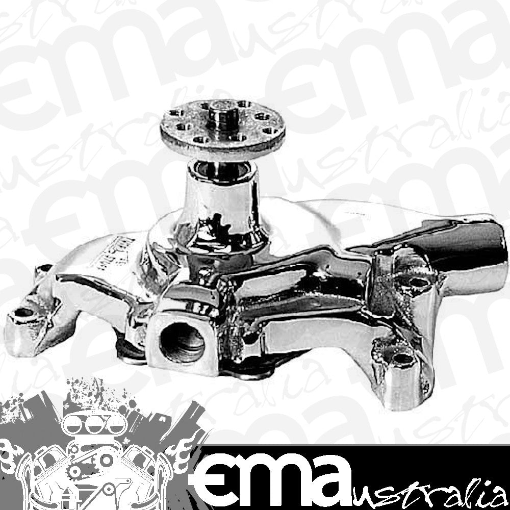 Suit Chev small block Gen1 265-400 C.I.D Stuff SB High Volume Chrome Cast Water Pump Short Tuff Stuff Performance TUF1354NB