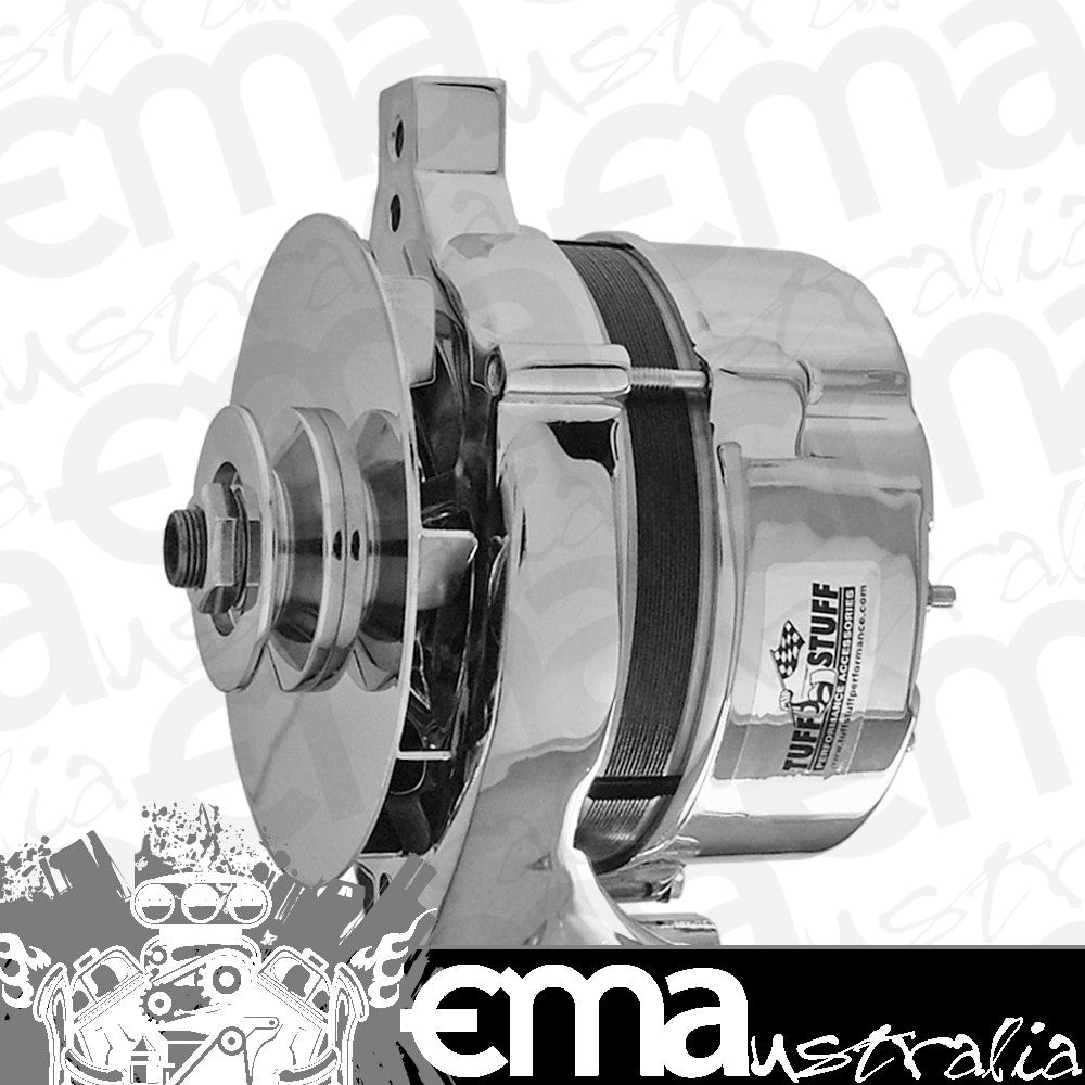 Suit Ford (single V Pulley) Stuff Chrome Alternator 100Amp 1Wire Oe Small Case Design Tuff Stuff Performance TUF7078ND