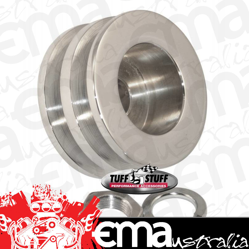 Tuff Stuff TUF7610F Chrome Billet Steel Alternator Pulley Double V-Groove, 2.25" O.D