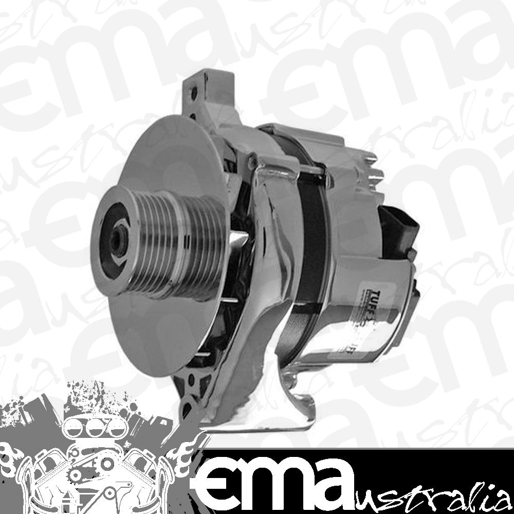 Suit Most 87-95 Ford 5.0L (6 Groove Serpentine Pulley) Stuff Chrome 100 Amp Alternator Int. Reg Tuff Stuff Performance TUF7716B