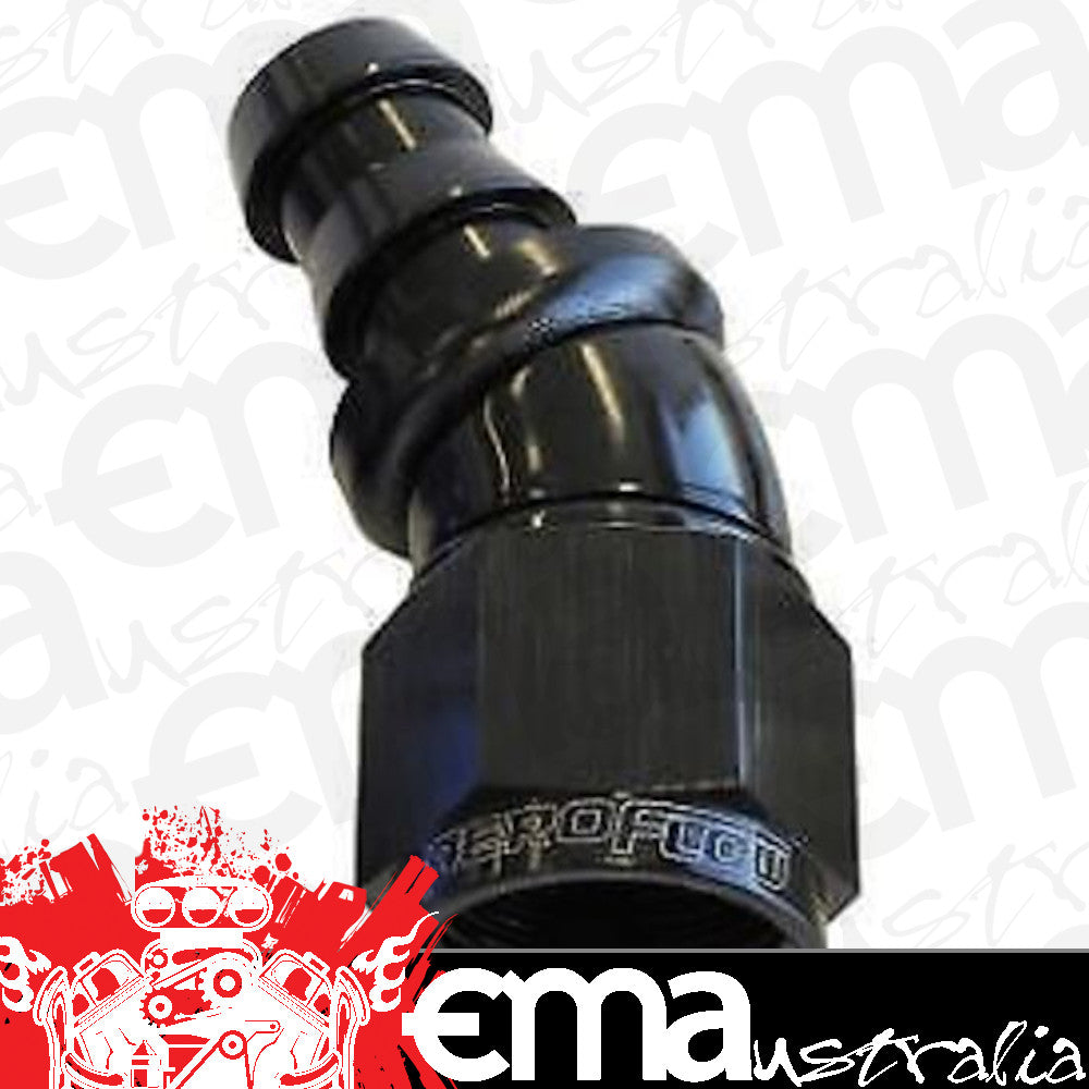 Aeroflow AF517-10BLK -10AN 30 Deg Full Flow Push Loblack Full Flow Push Lock