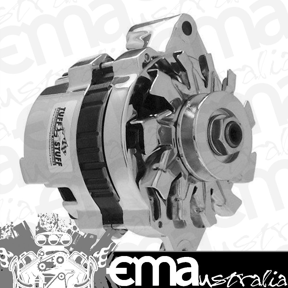 Tuff Stuff Performance | TUF7937A | Stuff Chrome Gm Mini Alternator 60 Amp 1-Wire Single V Pulley