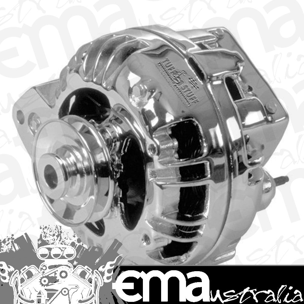 FitsMopar/Chrysler 1961-85 Stuff Tuffstuff Chrysler 60Amp 1 Wire Alternator Chrome Ext Reg V Belt Tuff Stuff Performance TUF8509RASP