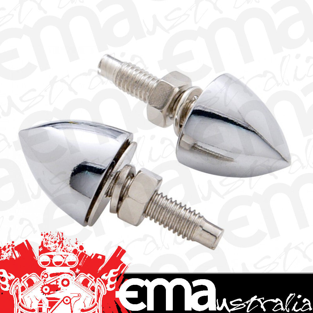 UPI Reproductions | UP10889 | Chrome Bullet License Plate Fastener 4 Pack