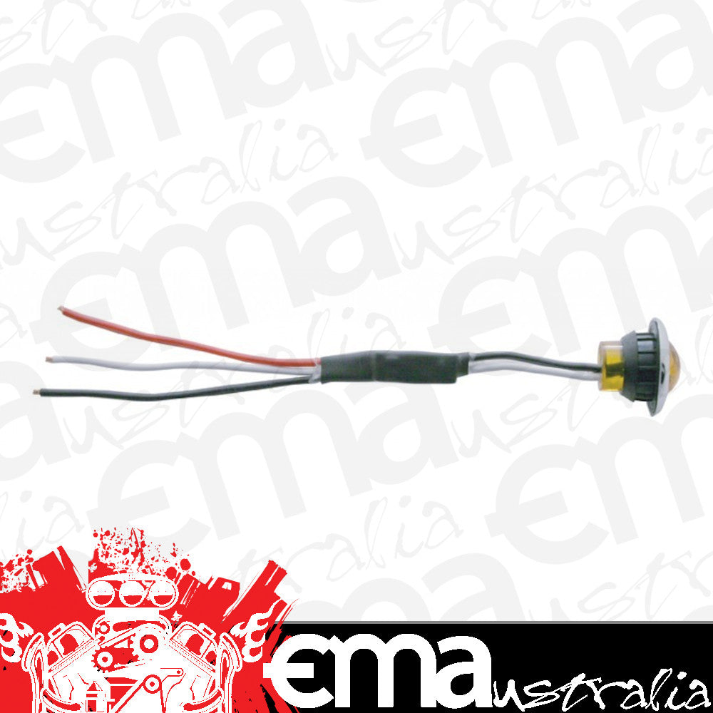 UPI Reproductions UP37967 Mini LED Round Turn Signal 3/4" 3 LED Amber Lens w/ S/S Bezel