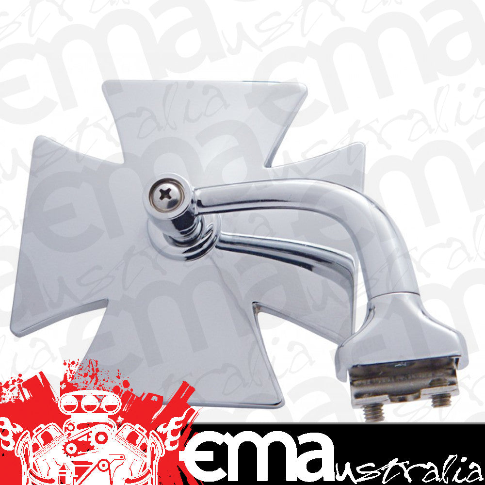 UPI Reproductions UPM1006 4" Maltese Cross Mirror w/ Curved Arm