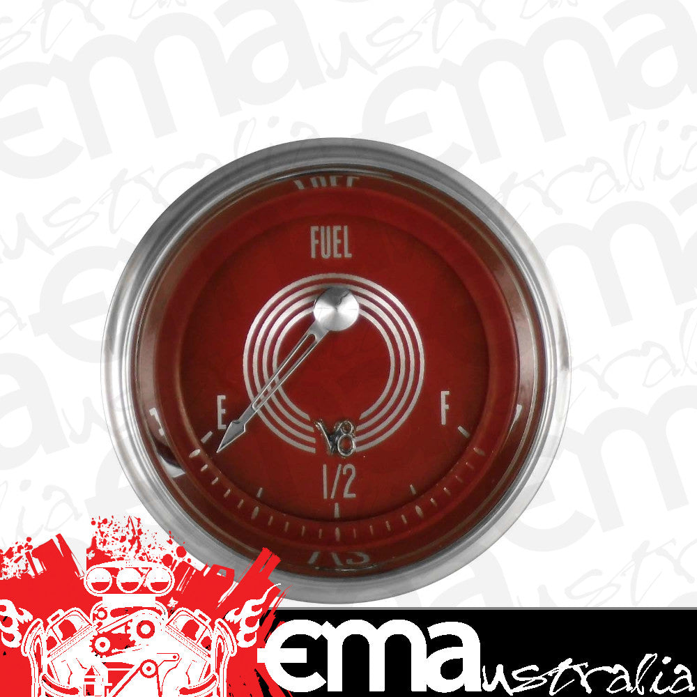 Classic Instruments V8RS09SHC V8 Red Steelie - Fuel Gauge 240-33 OHM 2-1/8"
