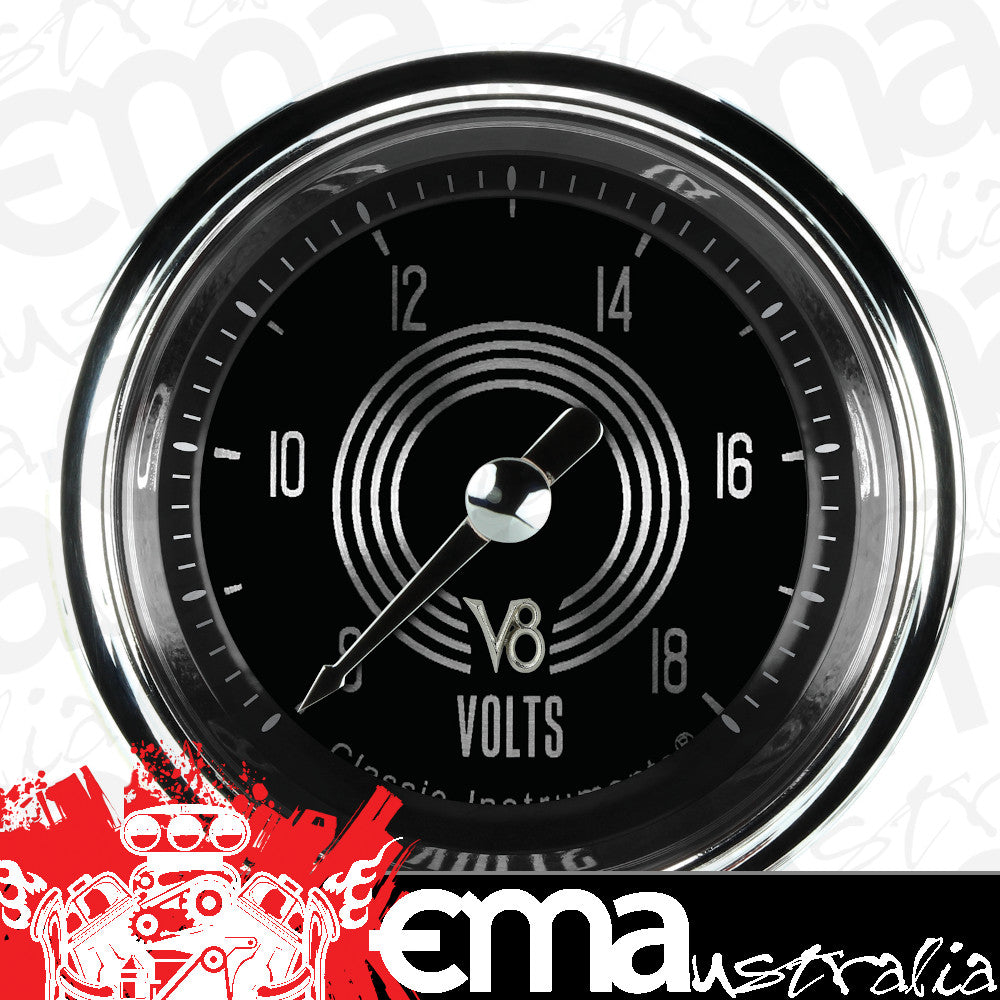 Classic Instruments V8SR130SHC V8 Speedster 2-1/8" Full Sweep Volt