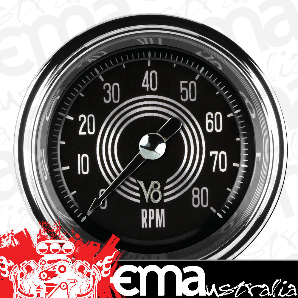 Classic Instruments V8SR183SHC V8 Speedster 2-1/8" Tachometer