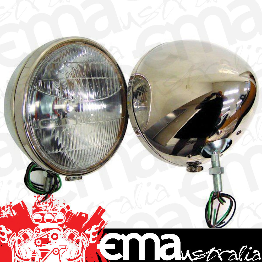 VINTIQUE INC. POLISHED S/STEEL HEAD LAMPS VI40-13000-QS SUIT 1933-34 Ford 1 PAIR