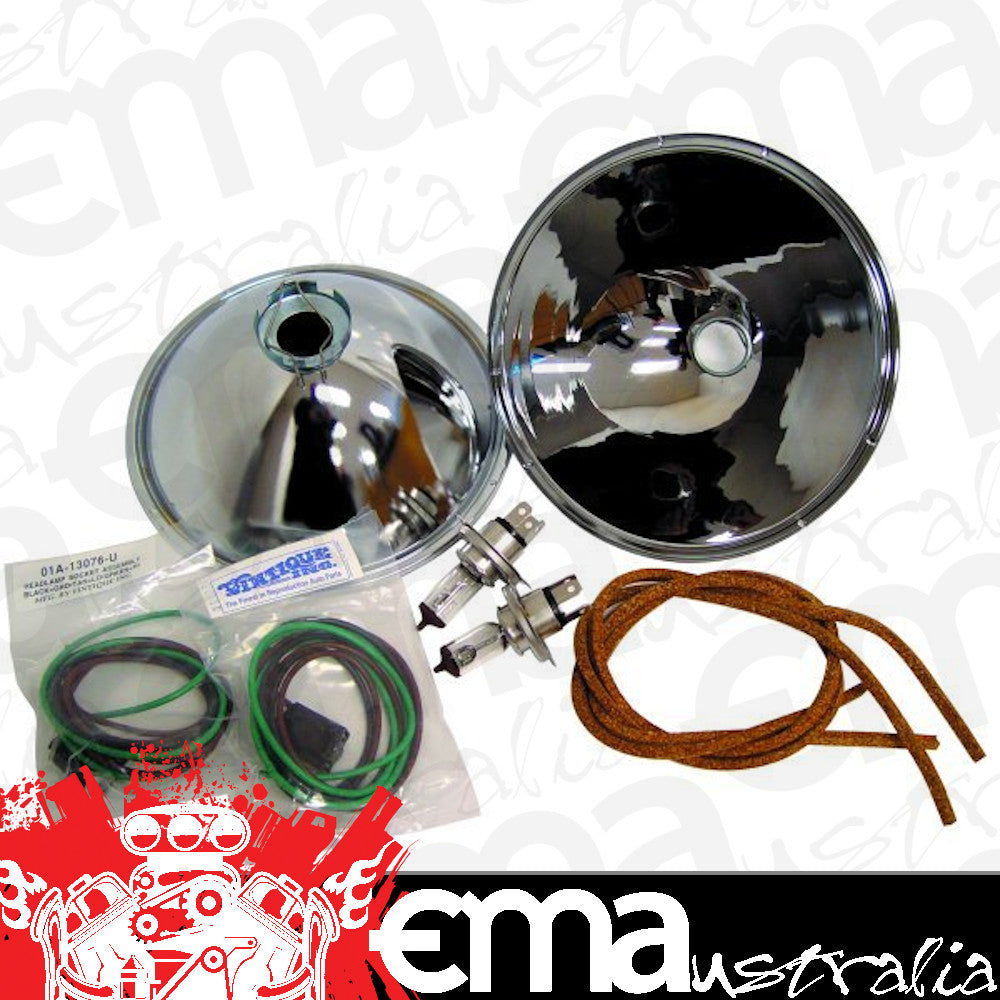 Vintique Inc 12V Halogen Headlight Reflector Kit (Suit 1935-36 Ford Car & 1935-39 Ford Pickup) (VI48-13027-QK12)
