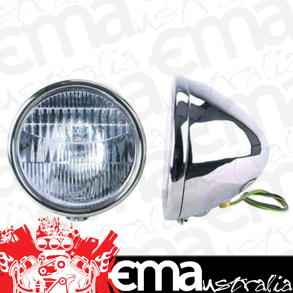 Vintique Inc S/S Headlamps Suit 1928-29 Ford (With Ford Script Logo) (VIA-13000-AQS)