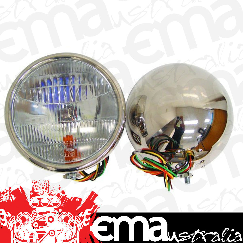 Vintique Inc S/S Headlamps With Turn Signal Installed (Suit 1932 Ford With For Script Logo) (VIB-13000-QSTS)