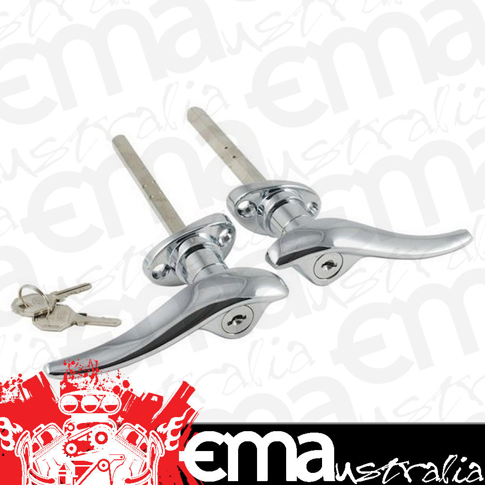 Vintique Inc S/S Outside Locking Door Handles (Suit 1932 Ford) (VIB-702350/1-L)