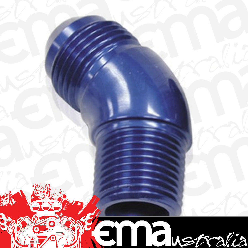 Aeroflow AF523-06-02 45 Deg 1/8" to -6AN Full Flow Blue No Restriction In Bend