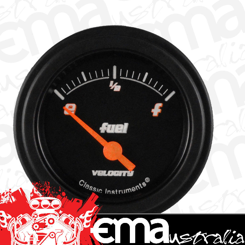 Classic Instruments VS11BBLF Velocity Black - Fuel Gauge 75-10 OHM 2-1/8"