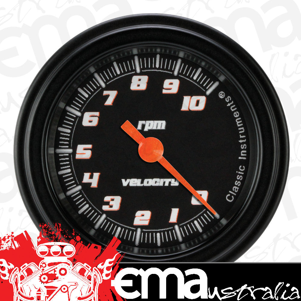 Classic Instruments VS183BBLF Velocity Black w/ Black Bezel 2-1/8" Tachometer