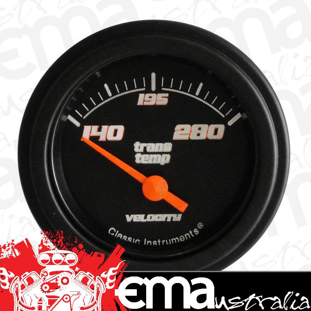 Classic Instruments VS27BBLF Velocity Black - Transmission Temp Gauge 2-1/6"