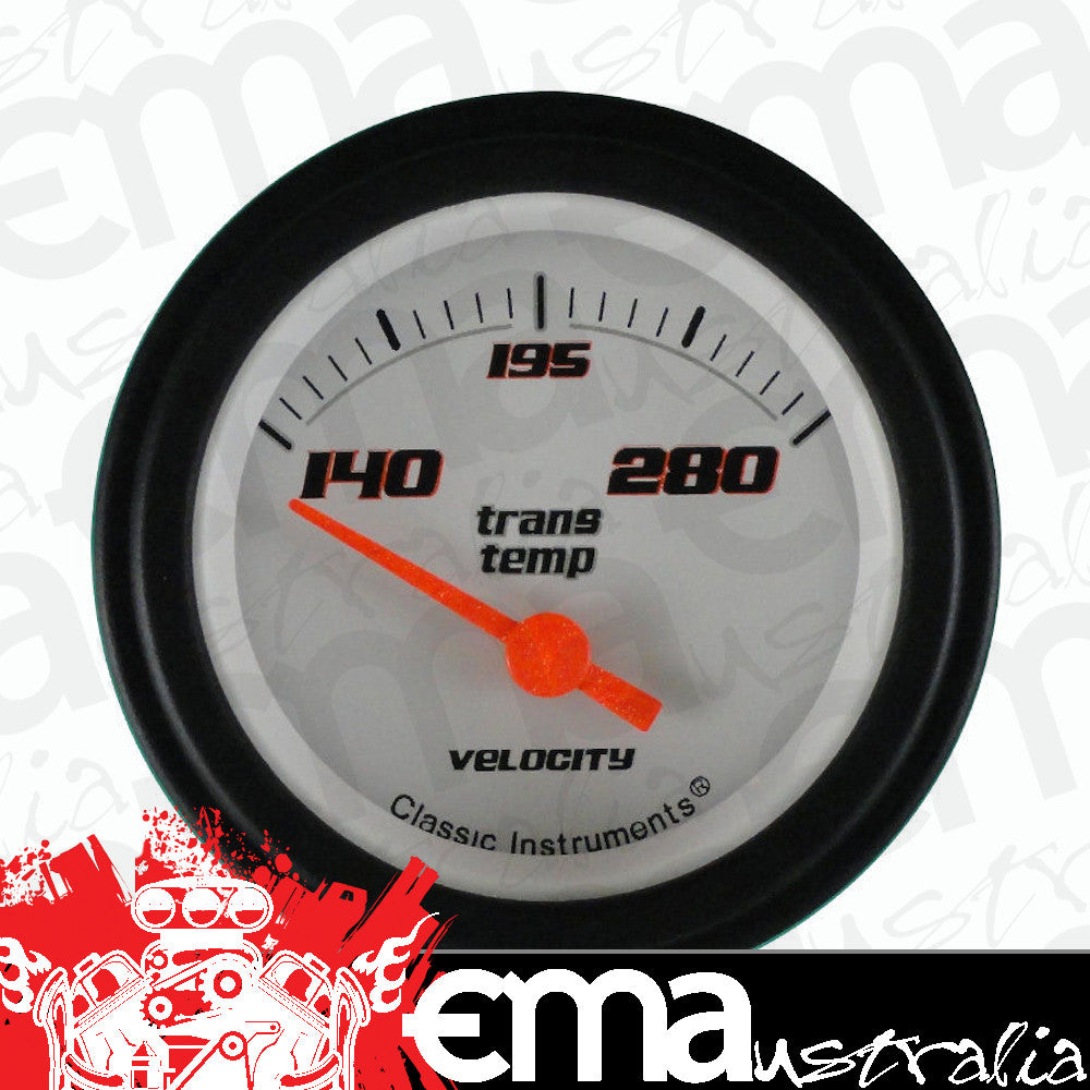 Classic Instruments VS27WBLF Velocity White - Transmission Temp Gauge 2-1/6"