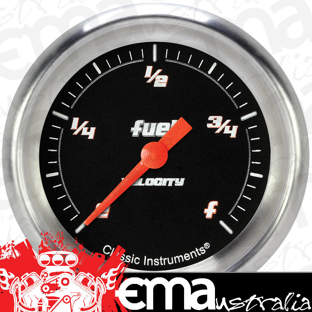 Classic Instruments VS309BAPF Velocity Black 2 5/8" Fuel Gauge
