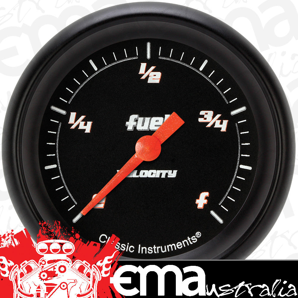 Classic Instruments VS309BBPF Velocity Black 2 5/8" Fuel Gauge