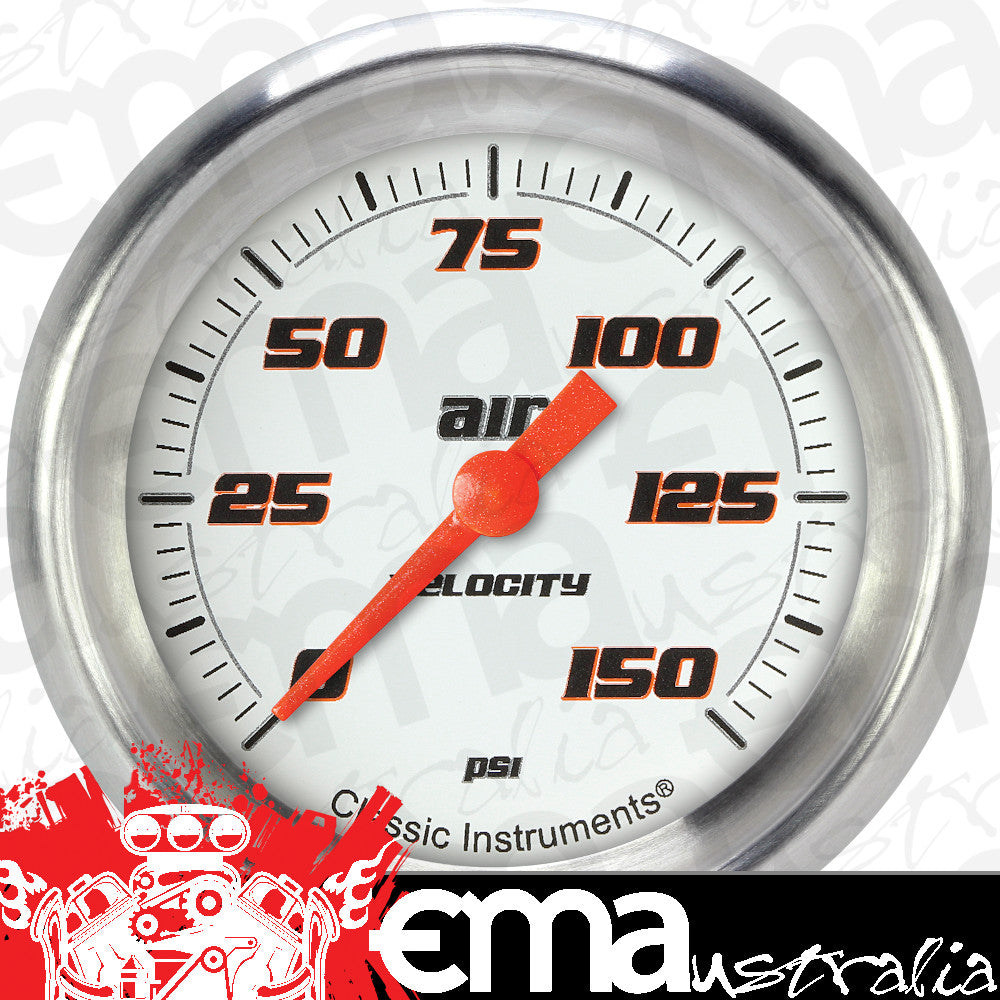 Classic Instruments VS318WAPF Velocity White 2 5/8" Air Pressure Gauge