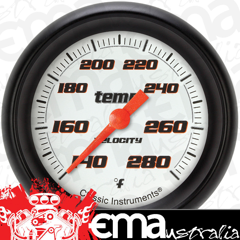 Classic Instruments | VS326WBPF | Velocity White - Water Temp Gauge Full Sweep 2-5/8"