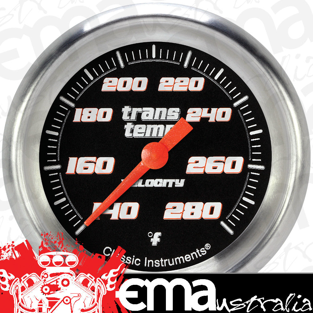 Classic Instruments VS327BAPF Velocity Black 2 5/8" Transmission Temperature G