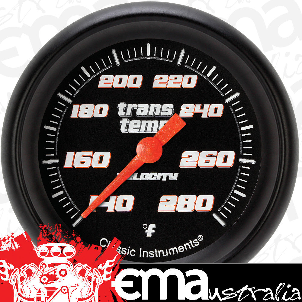 Classic Instruments VS327BBPF Velocity Black 2 5/8" Transmission Temperature G