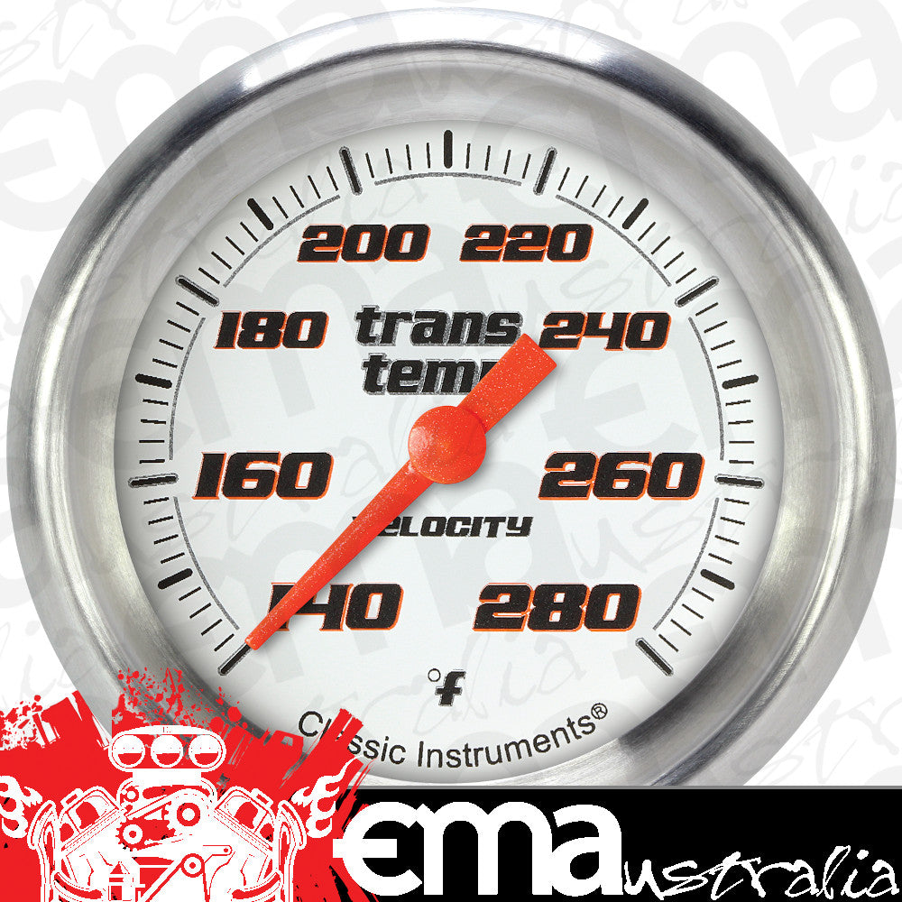 Classic Instruments VS327WAPF Velocity White 2 5/8" Transmission Temperature G