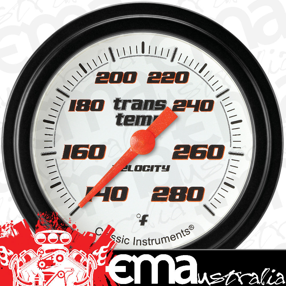Classic Instruments VS327WBLF Velocity White 2 5/8" Transmission Temperature G