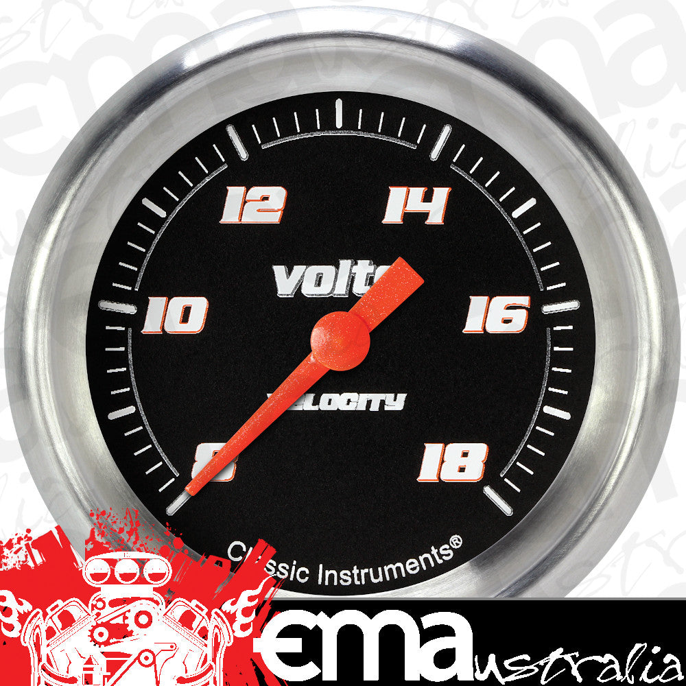 Classic Instruments VS330BAPF Velocity Black2 5/8" Voltage Gauge