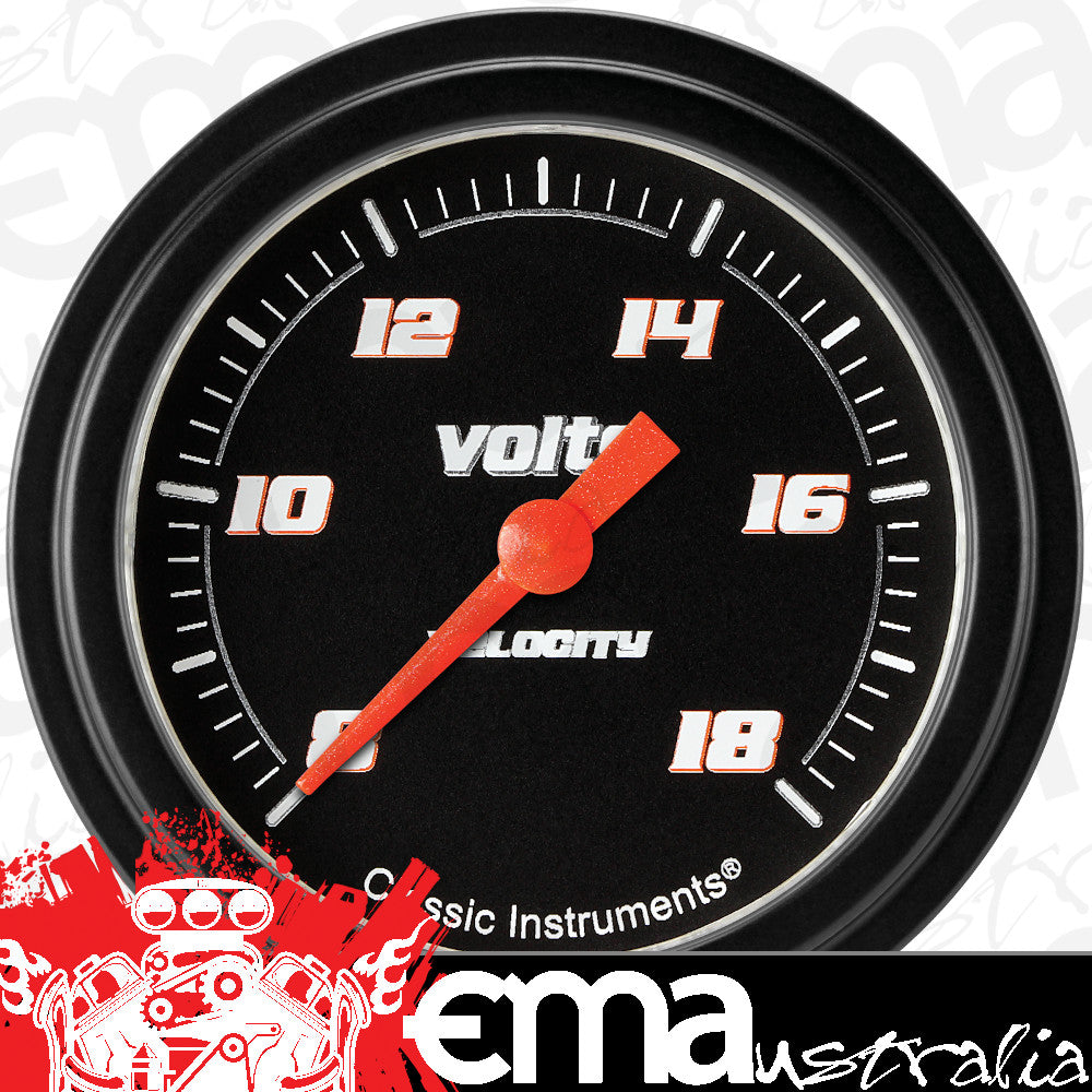 Classic Instruments VS330BBLF Velocity Black2 5/8" Voltage Gauge
