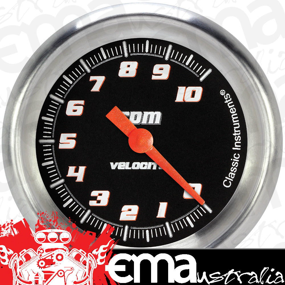 Classic Instruments VS383BAPF Velocity Black 2 5/8" Tachometer