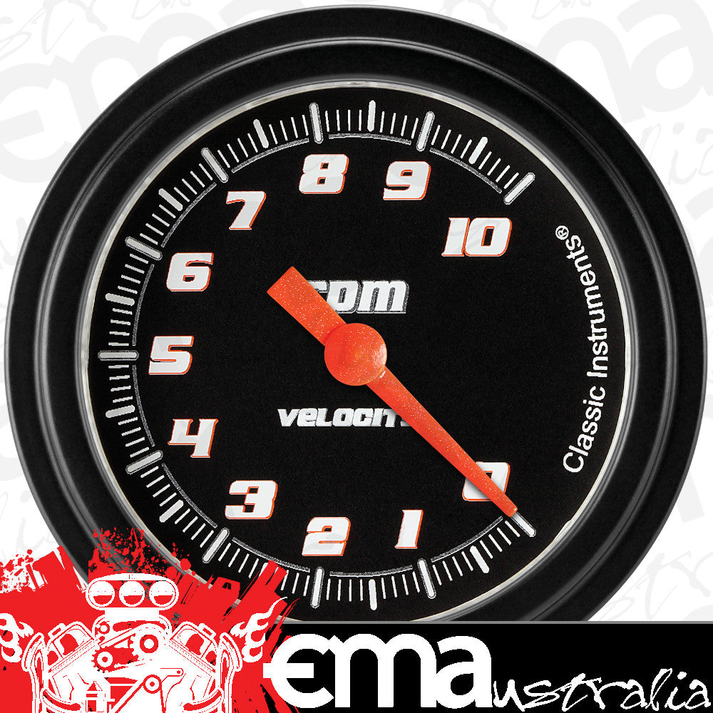Classic Instruments VS383BBLF Velocity Black 2 5/8" Tachometer