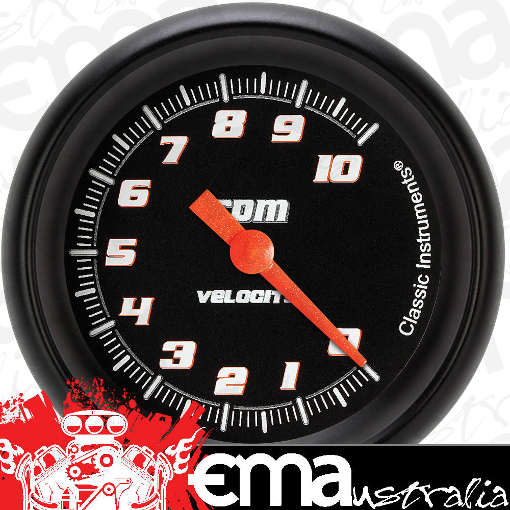 Classic Instruments VS383BBPF Velocity Black 2 5/8" Tachometer