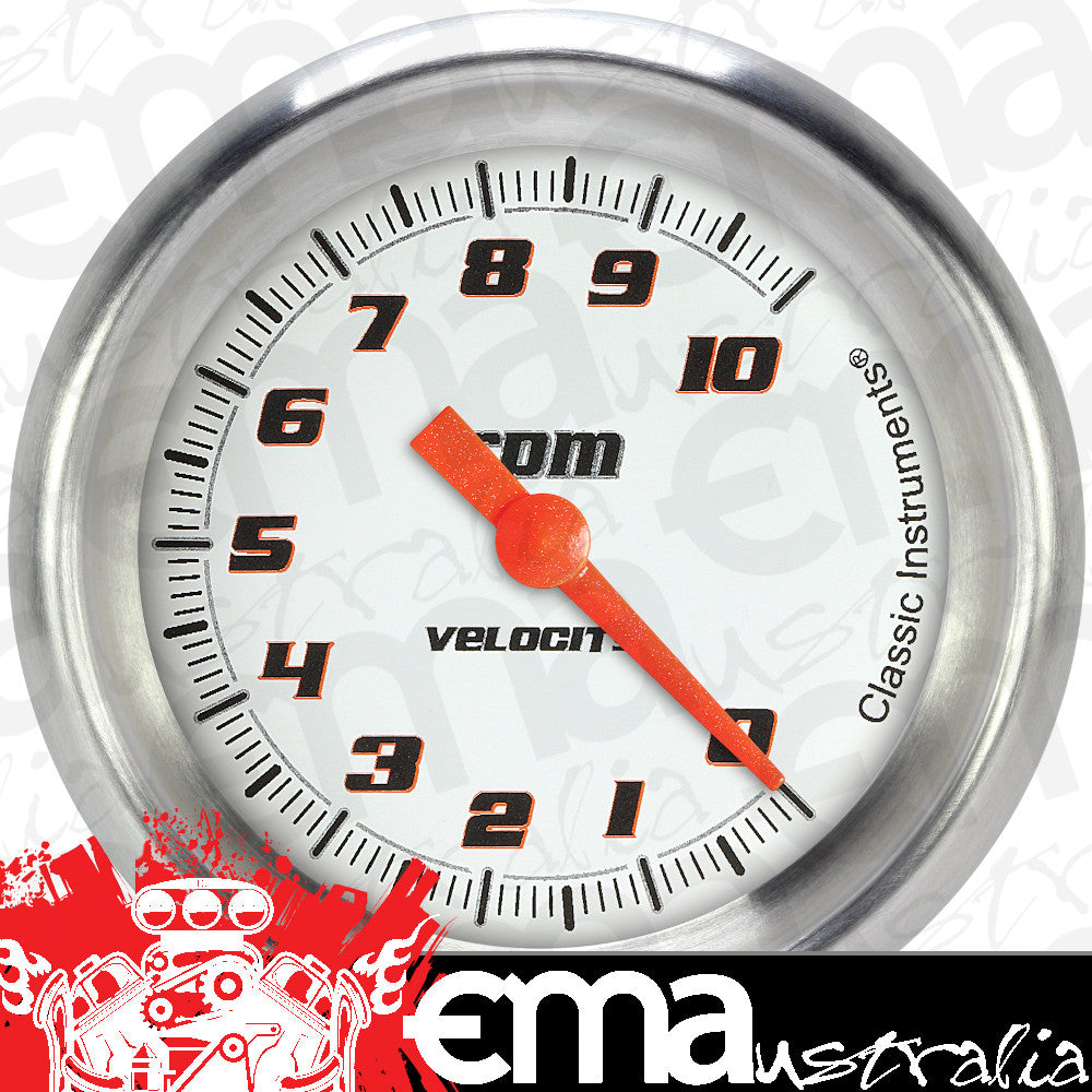 Classic Instruments VS383WAPF Velocity White 2 5/8" Tachometer