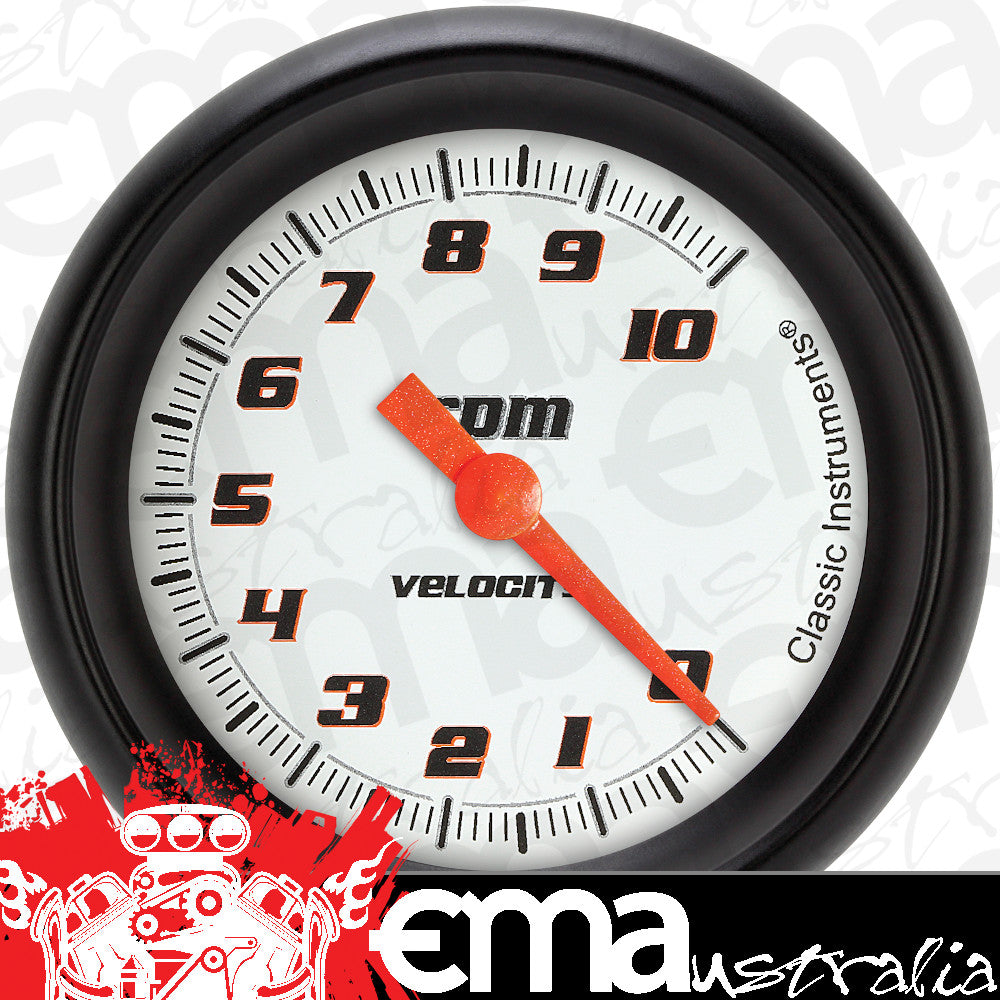 Classic Instruments VS383WBPF Velocity White 2 5/8" Tachometer