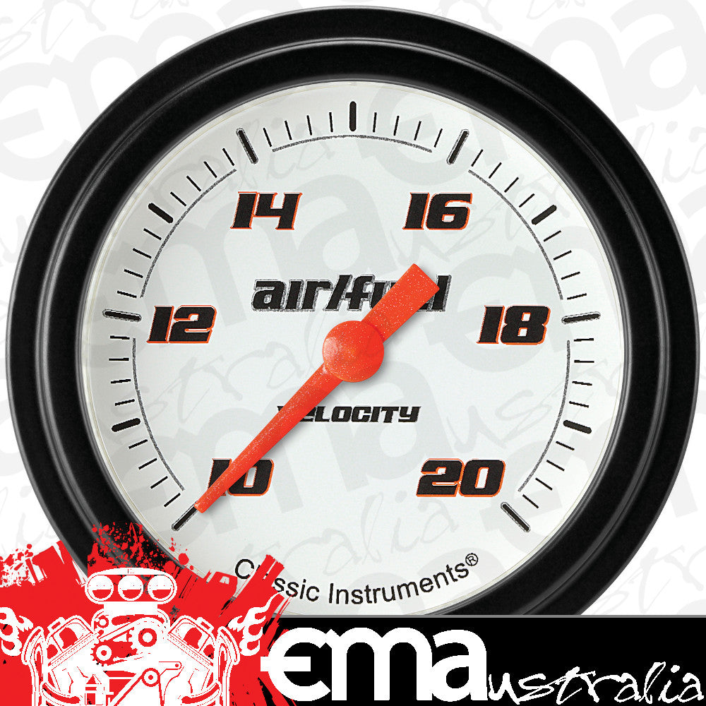 Classic Instruments VS394WBLF Velocity White 2 5/8" Air Fuel Ratio Gauge