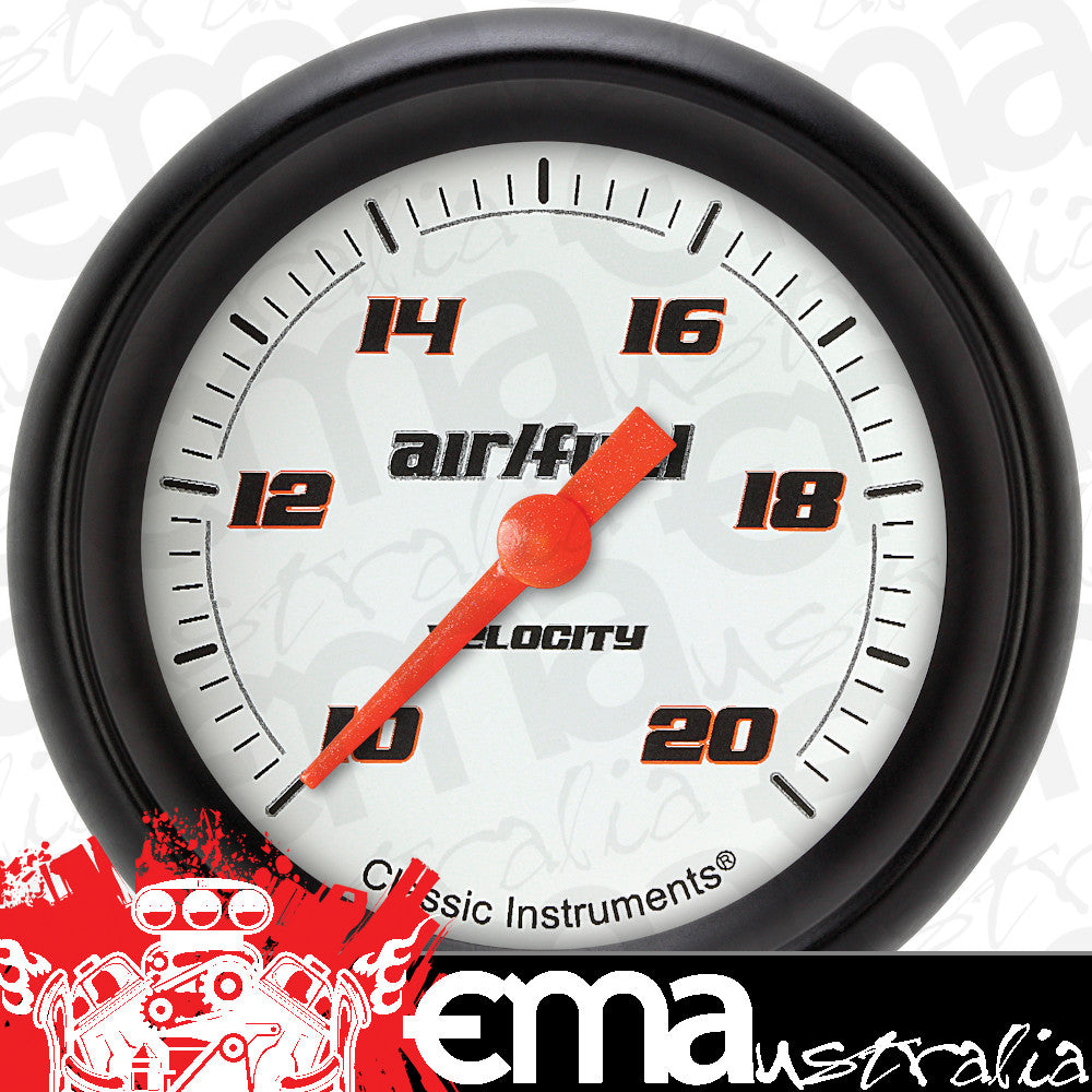 Classic Instruments VS394WBPF Velocity White 2 5/8" Air Fuel Ratio Gauge